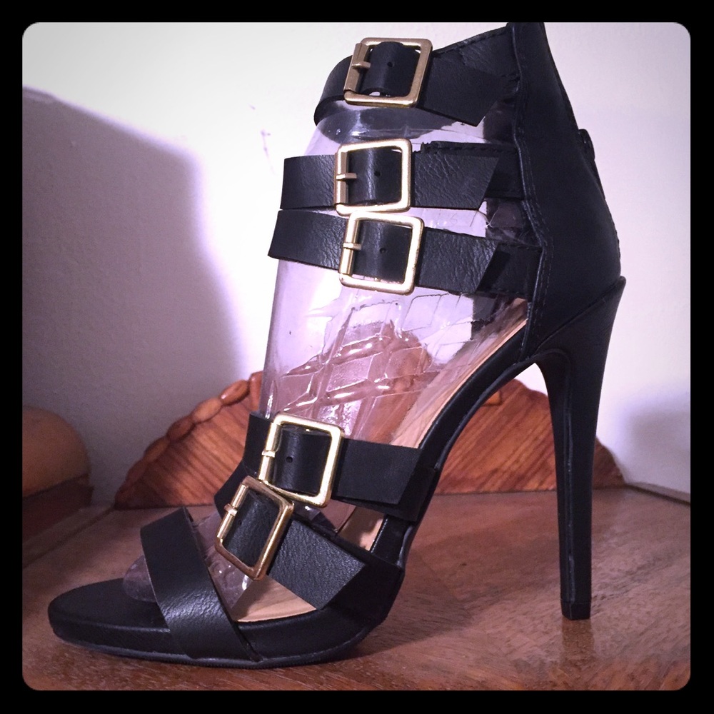 Strappy buckled heels